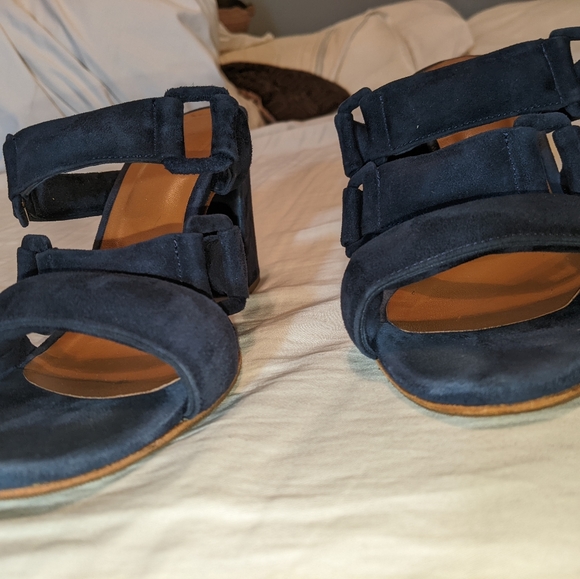 By Far Navy Suede Sandals - Picture 5 of 12